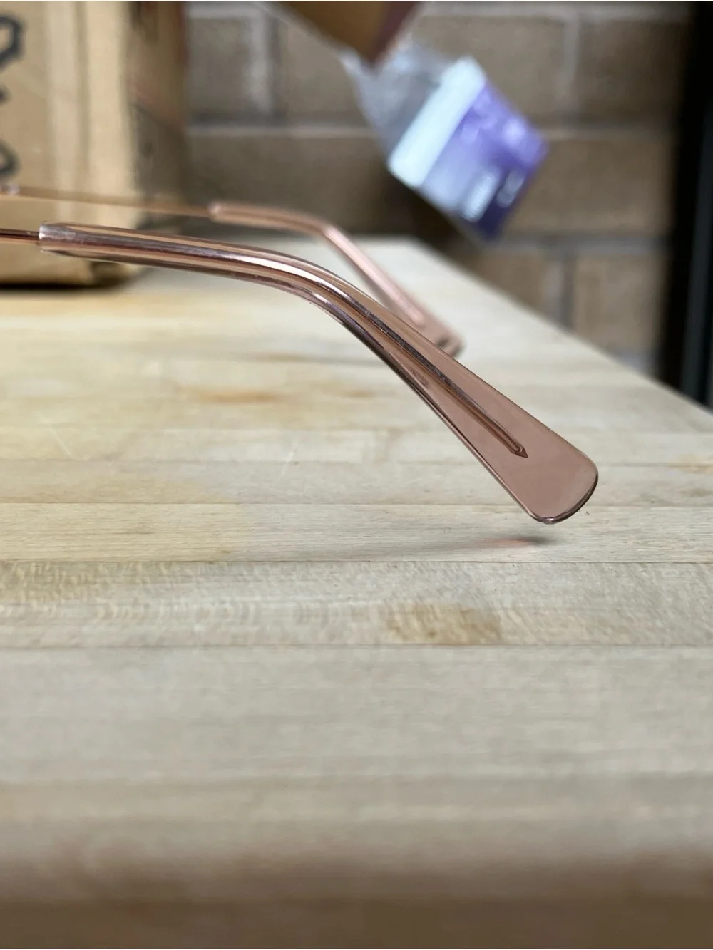 Longchamp Rose Gold Cat-Eye Metal Frame Glasses